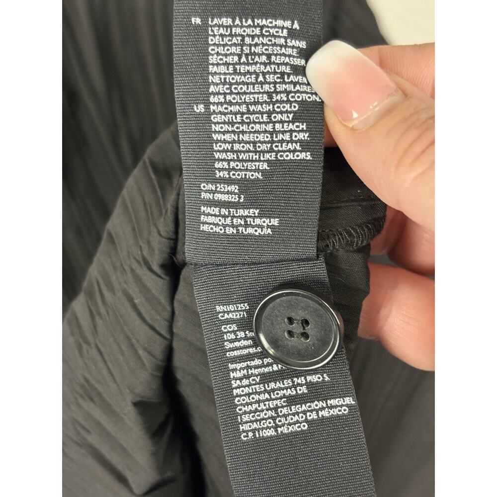 COS Women’s Maxi Dress Size 6 Black Pleated Minimalist Modern Cotton Blend Long - Picture 14 of 15